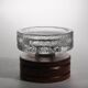 Harry N. Boström Crystal Glass And Wood Candle Holder, For BO Ström, 1960s