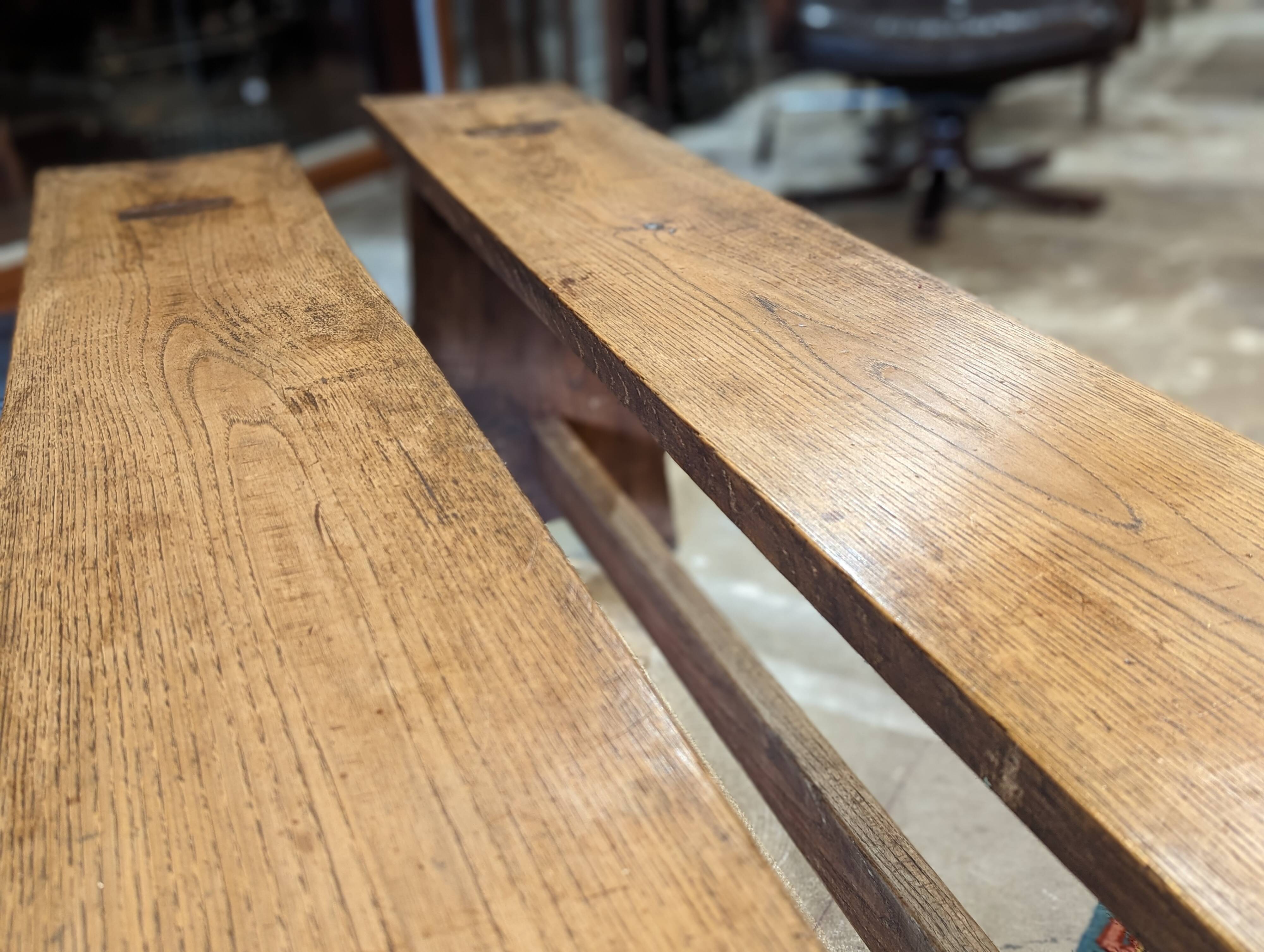 Pair of chestnut benches