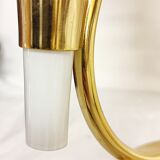 Pair of table lamps calla lily "Franco Luce" murano glass. Italy 1960s.