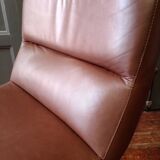 Designer leather and chrome chair 1970