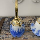 Pair of art deco wall lamps electrified to nine