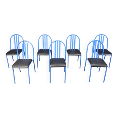 Ensemble de chaises Nr 222 par Robert Mallet-Stevens, années 1980, ensemble de 7.