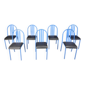 Set of Nr 222 chairs by Robert Mallet-Stevens, 1980s, set of 7