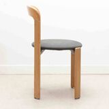 Bruno Rey chair by Kusch & Co upholstered in anthracite grey and beech