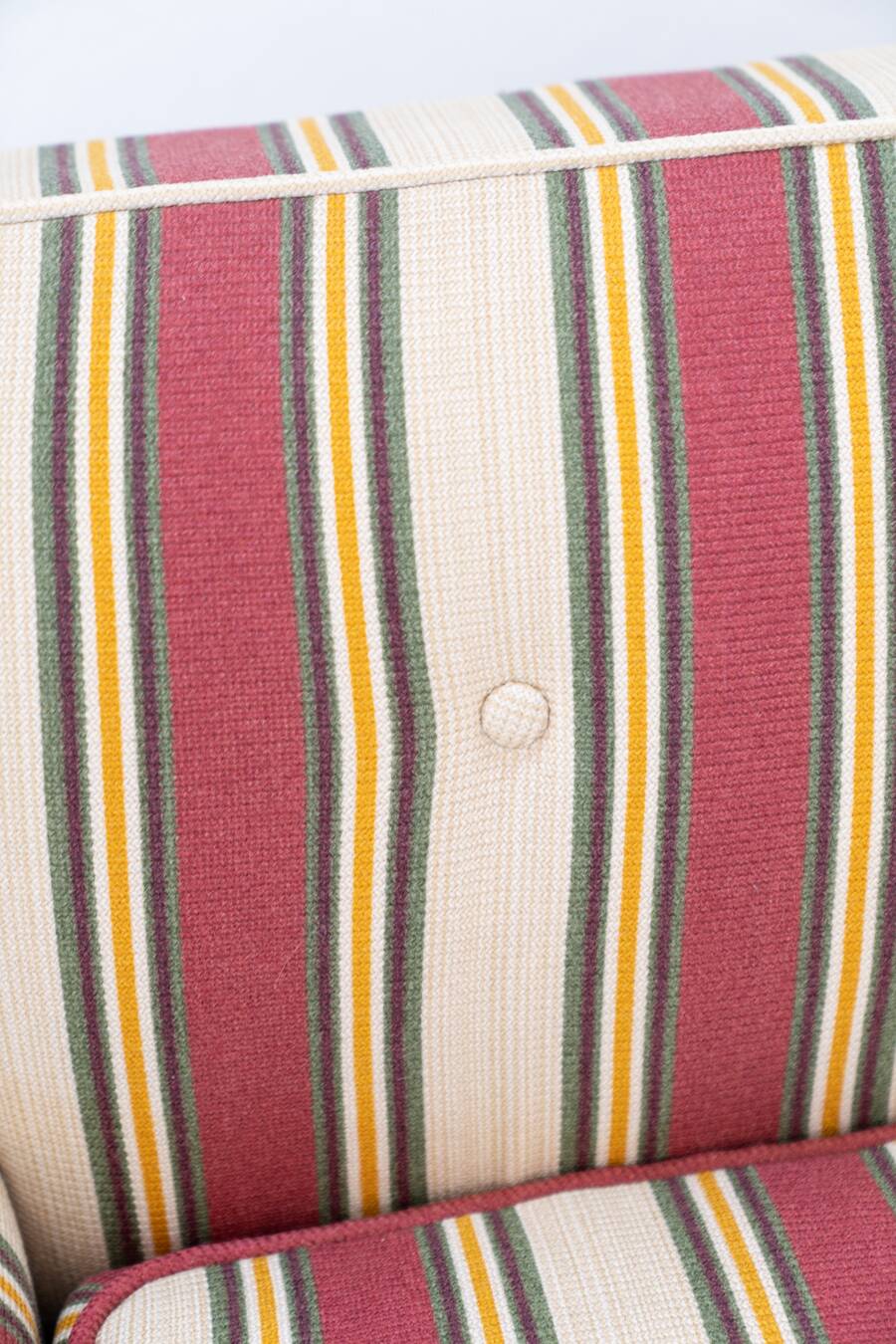 American sofa and armchair in original striped fabric from the 1970s