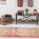 Red & beige vintage runner rug