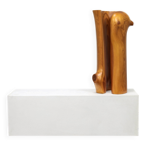 Pair of pinewood sculptures by Ineke van Zuuren, 1970s