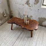 Solid free-form elm coffee table