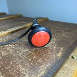 Vintage double hook in metal and plastic red and black