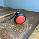 Vintage double hook in metal and plastic red and black