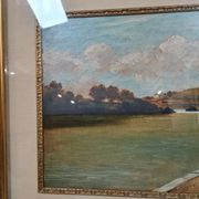 Italian School circa 1900 Oil on panel signed lower right view of the river Doria