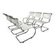 Set of 6 white cantilever dining chairs MR10 by Mies van der Rohe for Thonet, 1980s.