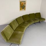 Complete living room with a sofa and 2 Italian design armchairs from the 70s, vintage.