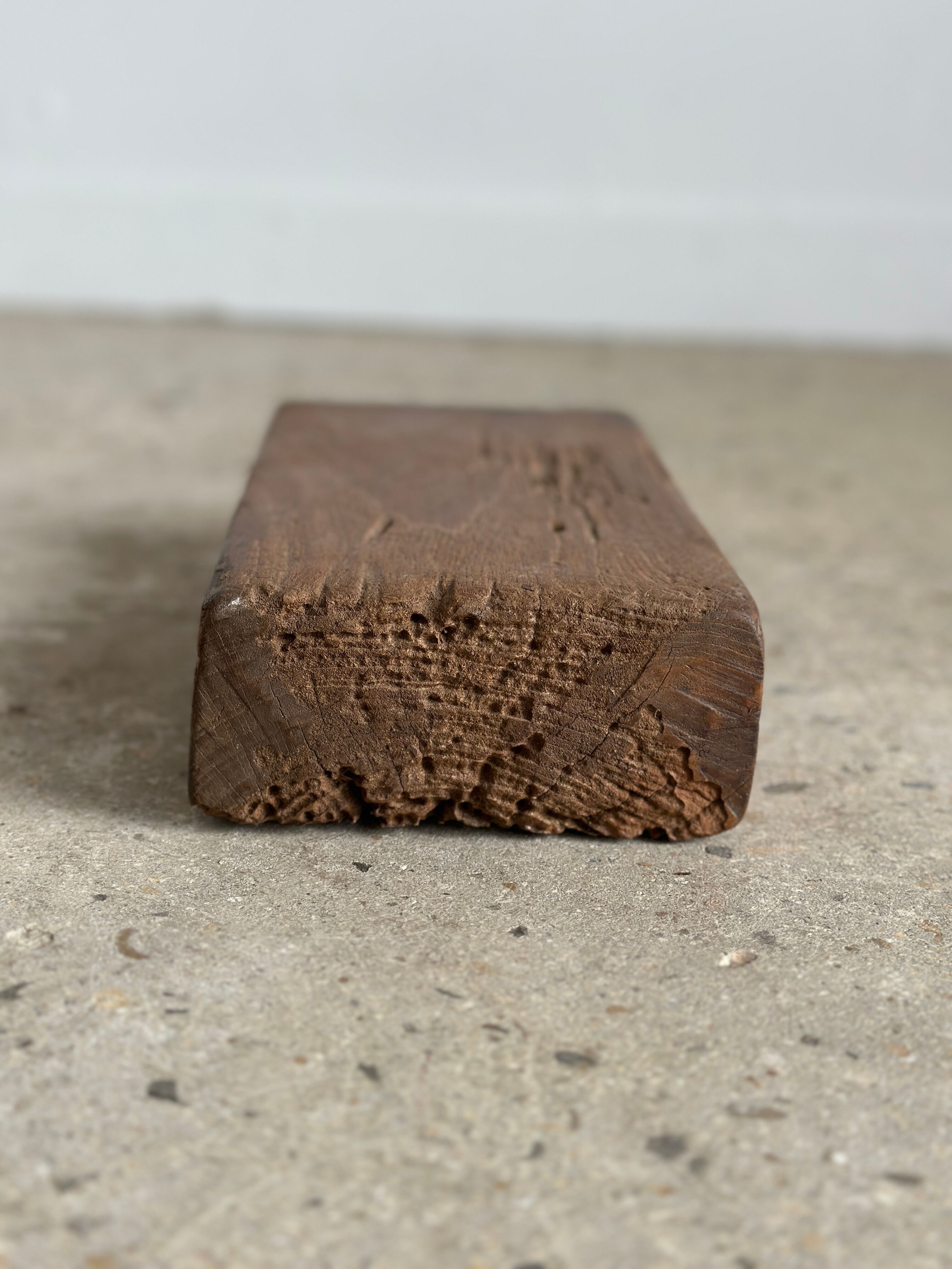 Mini Asian teak side stool blonde