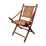 Bamboo folding armchair and caning