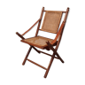 Bamboo folding armchair and caning