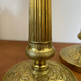 Pair of gilded brass candle holders