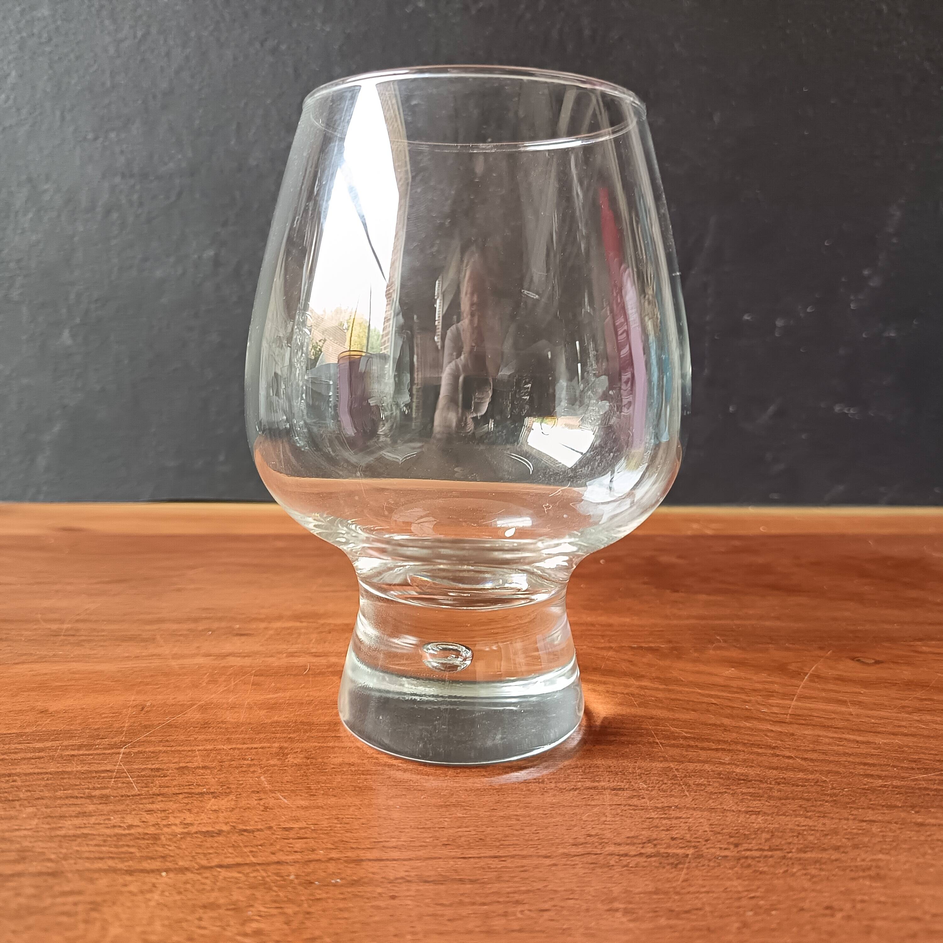 8 glasses model "Fjord" by Durobor with thick base and vintage Belgian bubble.