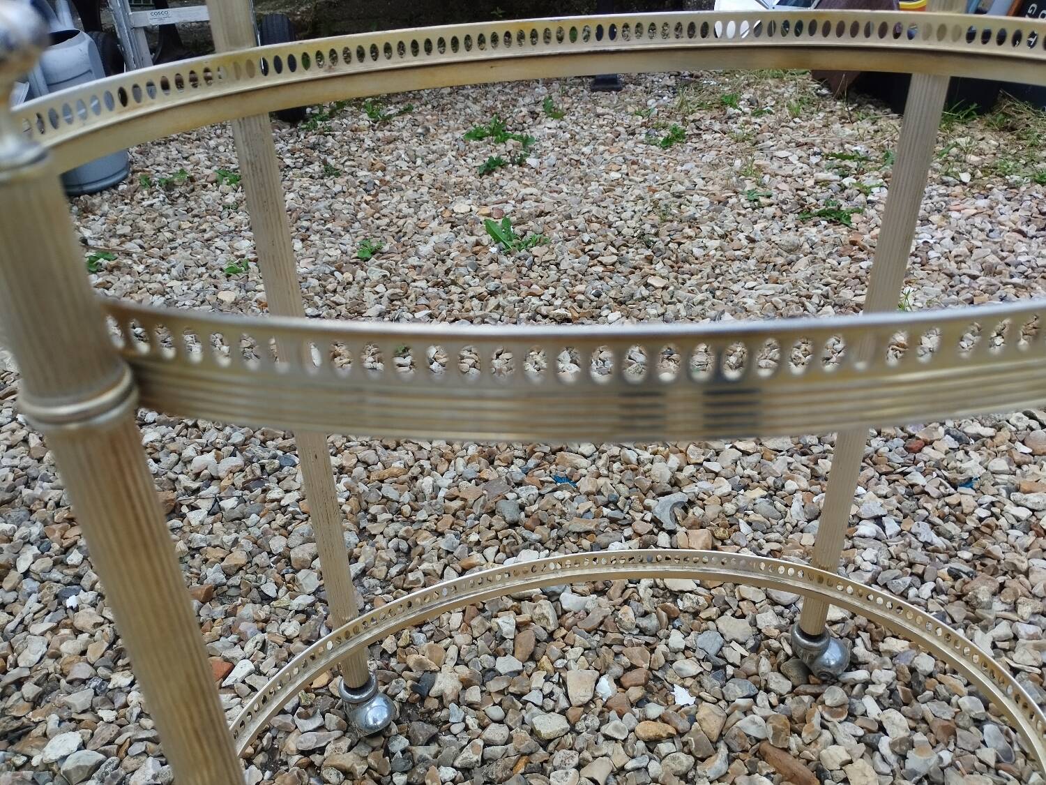 Old vintage rolling serving table