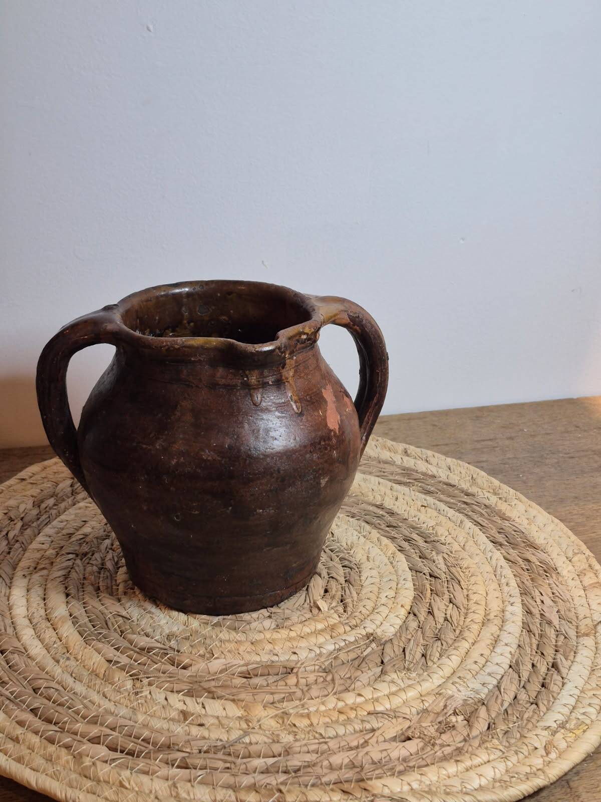 Glazed terracotta jug