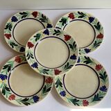 5 assiettes à dessert Longchamp
