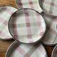 10 assiettes plates en faïence Digoin Sarguemines modèle Marelle n°23, années 40