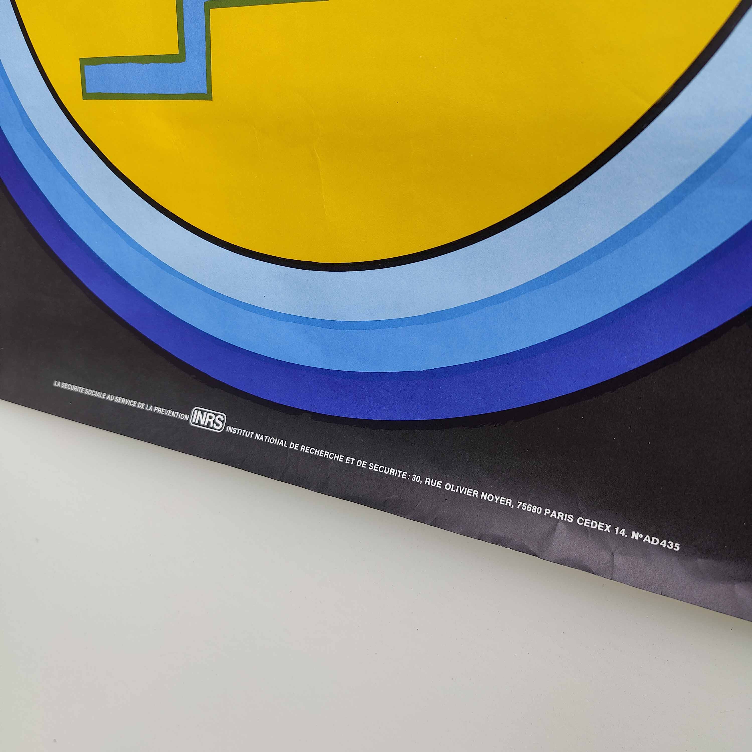 Vintage poster INRS 1982 graphics Chadebec