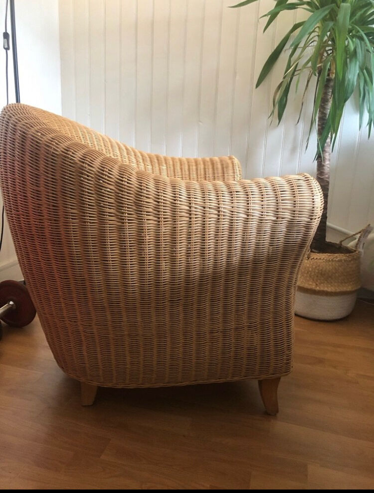 Wide rattan armchair Olivier Shrought