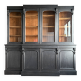 Large black patinated glass bookcase (renovated)