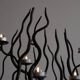 Large chandelier tree forged steel handmade 1970s
