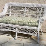 Vintage rattan kids garden bench