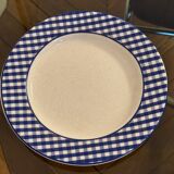 7 assiettes à dessert Vichy bleu