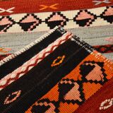 3x12 Turkish Vintage Kilim Runner Rug, Aesthetic Decor Rug, 75x352Cm