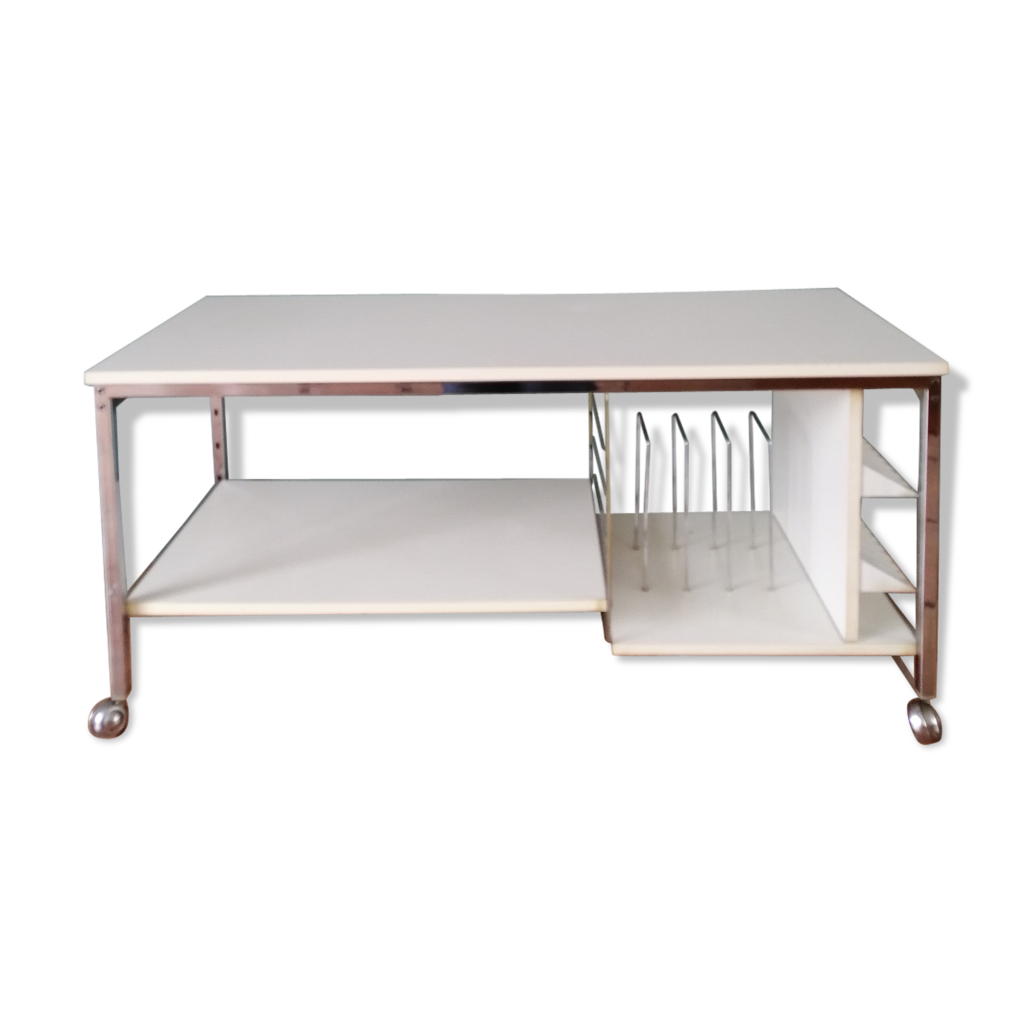 Table porte vinyles et cassettes années 60/70