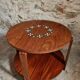 Table basse française mid-century en bois massif, années 1950