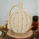 Bouteille vase soliflore macramé raphia plastique vintage