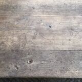 Antique farmhouse table in solid oak with tapered legs and 1 drawer at the end.