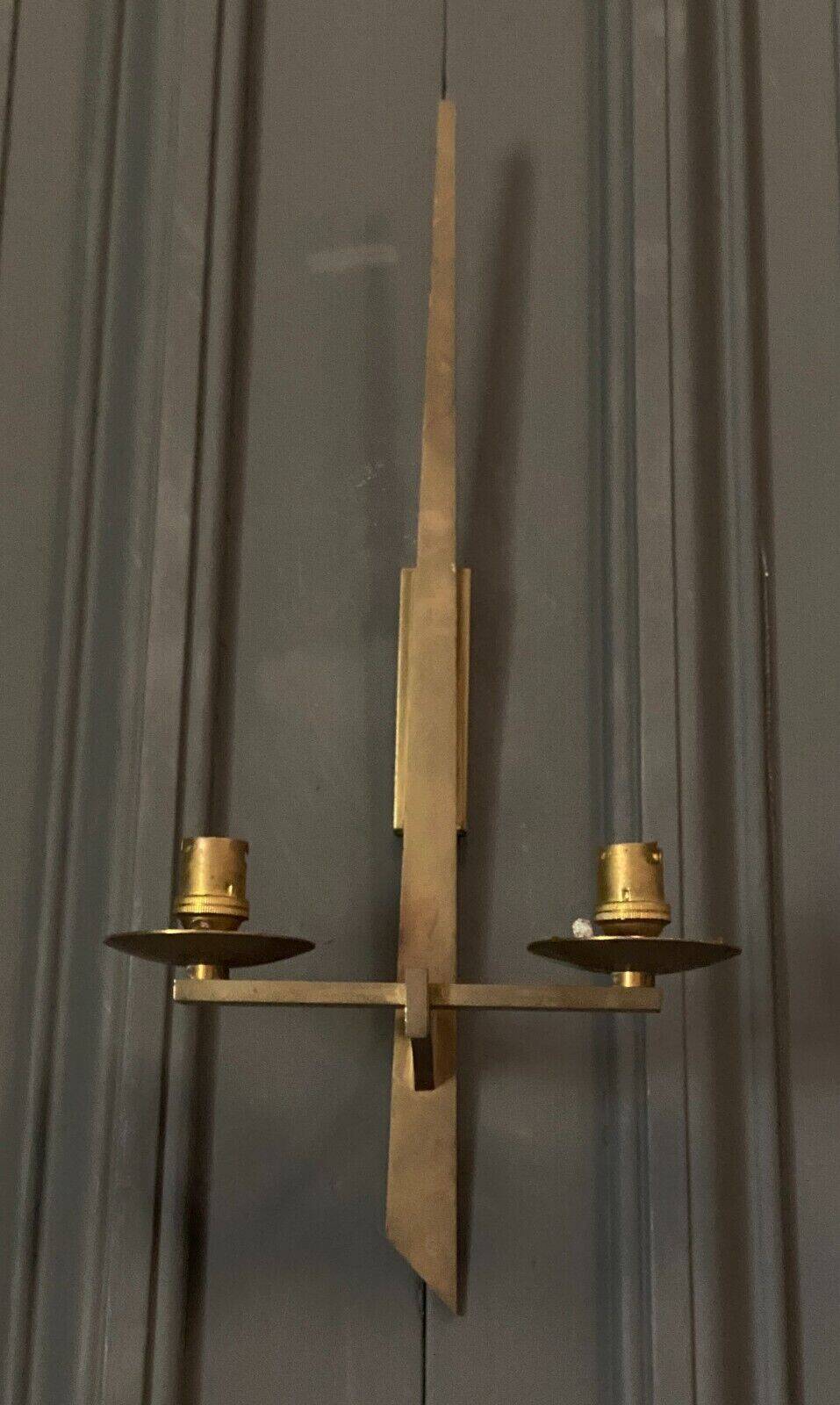 Modernist bronze wall lamp 1960 two lights