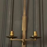 Modernist bronze wall lamp 1960 two lights