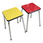 Lot de 2 tabourets Formica vintage
