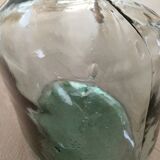 Blueish green Dame-Jeanne carboy, vintage French, Viresa Bandeira