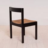 Vintage dining set, 4 chairs, extendable dining table, rope seating, 1970s