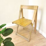 Vintage Aldo Jacober Folding Wooden Chair: Mid-Century Trieste Stool
