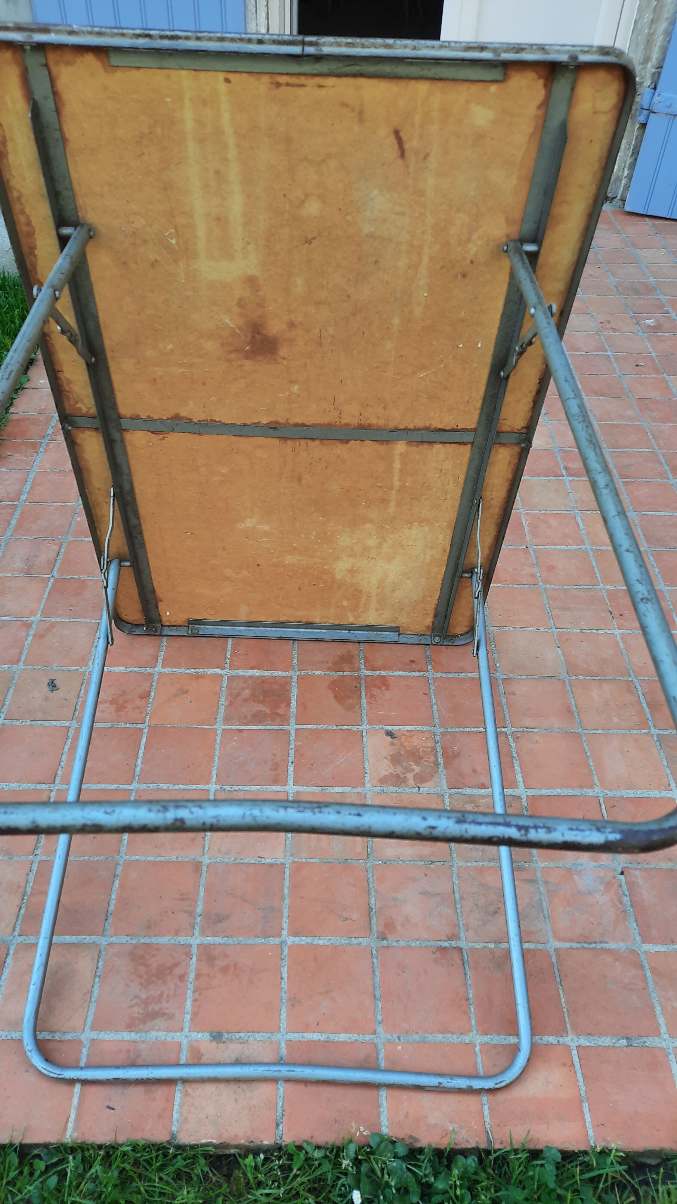 Blue camping folding table