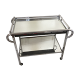 Rolling table in chrome with removable tray