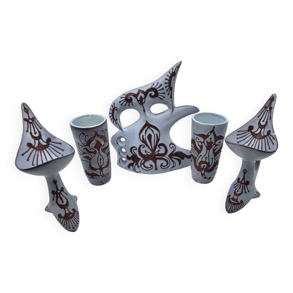 Garniture de Table Vintage  Gabrielle Mackiewicz France 1950 (5 pièces