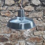 Old industrial suspension - enamelled sheet metal - 1950