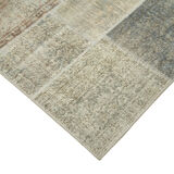 Handmade anatolian vintage 173 cm x 244 cm grey patchwork carpet