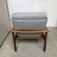 Scandinavian armchair in gray fabric from the 60s