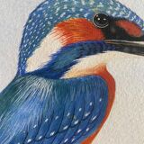 Painting "The Fisherman Martin" gouache naturalist signed